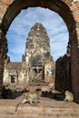 Monkey in Phra Prang Sam Yot Royalty Free Stock Photo