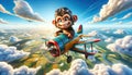 Monkey Pilot in the Sky