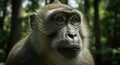 Monkey Portrait Close-up of Primate Face in Forest Royalty Free Stock Photo