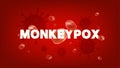 Monkey Pox virus outbreak pandemic banner. Monkeypox virus banner for awareness and alert against disease spread, symptoms or