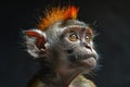 Monkey punk rocker with mohawk Royalty Free Stock Photo