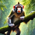 Monkey in rainforest Royalty Free Stock Photo