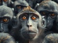 A monkey raising its head like a leader - Concept of being different and unique with its own identity and special abilities Royalty Free Stock Photo