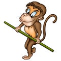 Monkey ropewalker Royalty Free Stock Photo