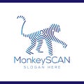 Monkey Scan Technology Logo vector Element. Animal Technology Logo Template
