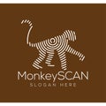 Monkey Scan Technology Logo vector Element. Animal Technology Logo Template