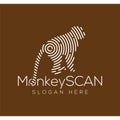 Monkey Scan Technology Logo vector Element. Animal Technology Logo Template