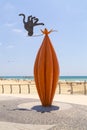 Monkey Sculpture in Tel Aviv Royalty Free Stock Photo