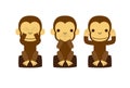 Monkey, See no evil, hear no evil, speak no evil Royalty Free Stock Photo
