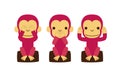 Monkey, See no evil, hear no evil, speak no evil Royalty Free Stock Photo