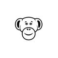 Monkey sign head logo icon vector illustration Royalty Free Stock Photo