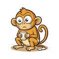 Monkey Sipping Water Strained Royalty Free Stock Photo
