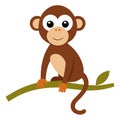 a monkey is sitting on a terr branch Royalty Free Stock Photo