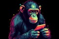 Monkey smartphone abstract. Generate Ai
