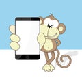Monkey smartphone Royalty Free Stock Photo