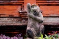 A monkey statue in ubud temple bali
