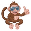 Monkey Sunglasses Cartoon Thumbs Up Pointing