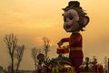 Monkey at sunset in lantern festival,chengdu,china