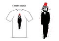 Gorilla in a suit with red hat vector illustration, monkey Bodyguard cartoon, Chimpanzees character, animal, t-shirt