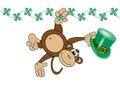 Monkey swinging on vine Royalty Free Stock Photo