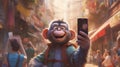 monkey selfie Royalty Free Stock Photo