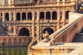 Monkey Temple main facade view, Jaipur, India Royalty Free Stock Photo