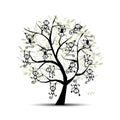Monkey tree for your design. Symbol of 2016 year