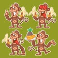 Monkey in various poses stickers