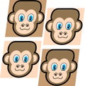 Monkey Vector Portrait Illustration Cartoon