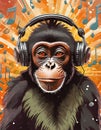Monkey wearing Headphones