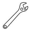 The monkey wrench icon. A spanner is a tool for rotating nuts, bolts, and other parts. Royalty Free Stock Photo