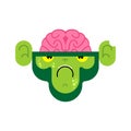 Monkey zombie. Gorilla green Undead. Vector illustration