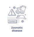 Monkeypox concept. Zoonotic disease icon. Line illustration isolated on a white background.
