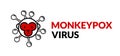 Monkeypox infection pandemic wide banner. Virus design with text on white background.
