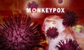 Monkeypox outbreak concept. Monkeypox is caused by monkeypox virus. Monkeypox is a viral zoonotic disease. Virus transmitted to