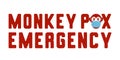 Monkeypox virus banner. Health monkey pox emergency. Viral dangerous smallpox infection. Medical symptoms, awareness.