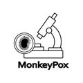 Monkeypox virus cell. Monkey Pox virus infection icon design. Vector illustration isolated. Royalty Free Stock Photo