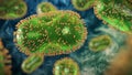 Monkeypox viruses, pathogen closeup, infectious zoonotic disease Royalty Free Stock Photo