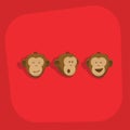 Monkeys faces smile emotions vector Royalty Free Stock Photo