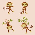 Monkeys icons set
