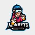 Monkey mascot logo