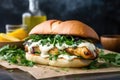 monkfish sandwich with fresh herbs and garlic aioli