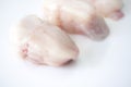 Monkfish tail steaks. over white