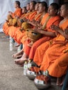 Monks Alms Ceremony, Thailand Royalty Free Stock Photo