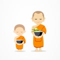 Monks bowl and thai novice, of Buddhism vector design