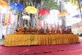 Monks and Buddist People Pray in Mendut Temple Vesak Day