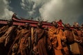 32 monks carrying out the Thudong