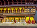 Monks decorating Rinpung dzong at Paro, Bhutan