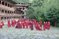 Monks Engaging in Rhetoric in Bhutan
