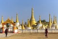 Monks and Buddhist Temple, Pindaya, Myanmar